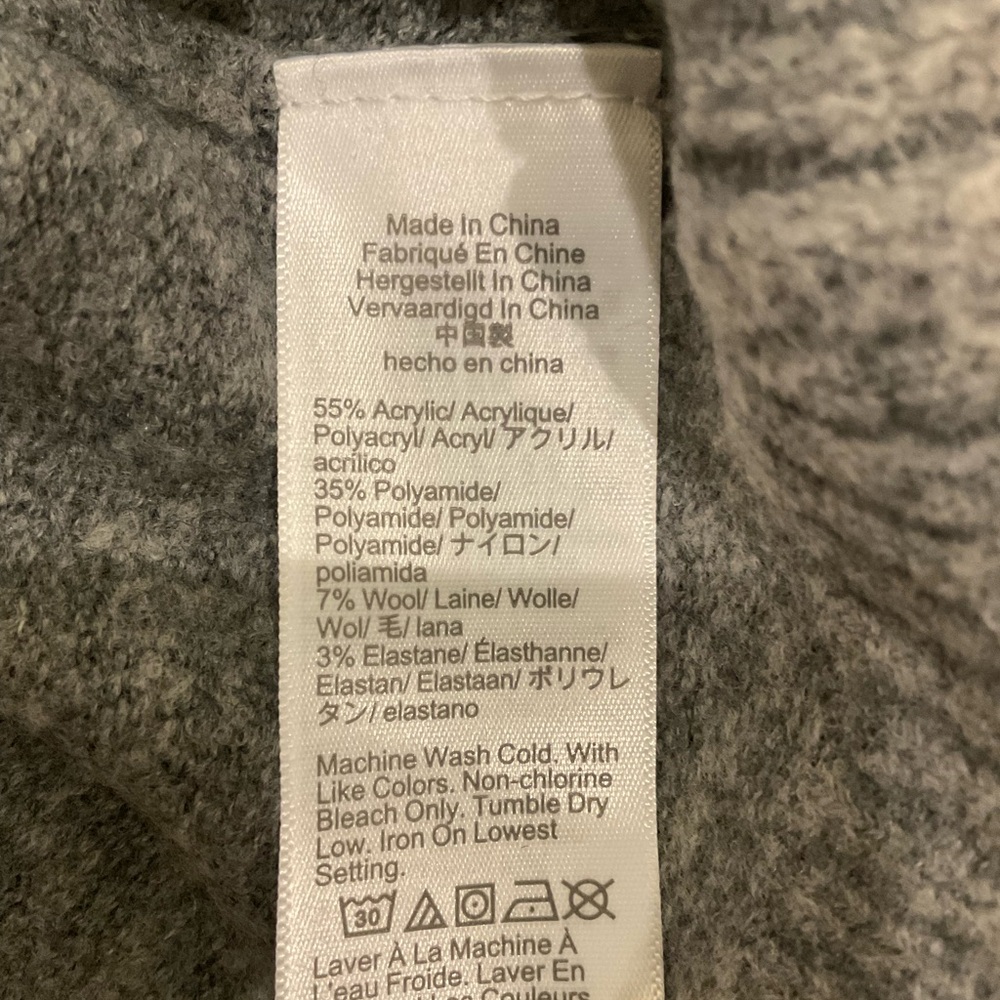 J. Crew Factory Gray V-Neck Button Cardigan with Front Pockets - Picture 8 of 8